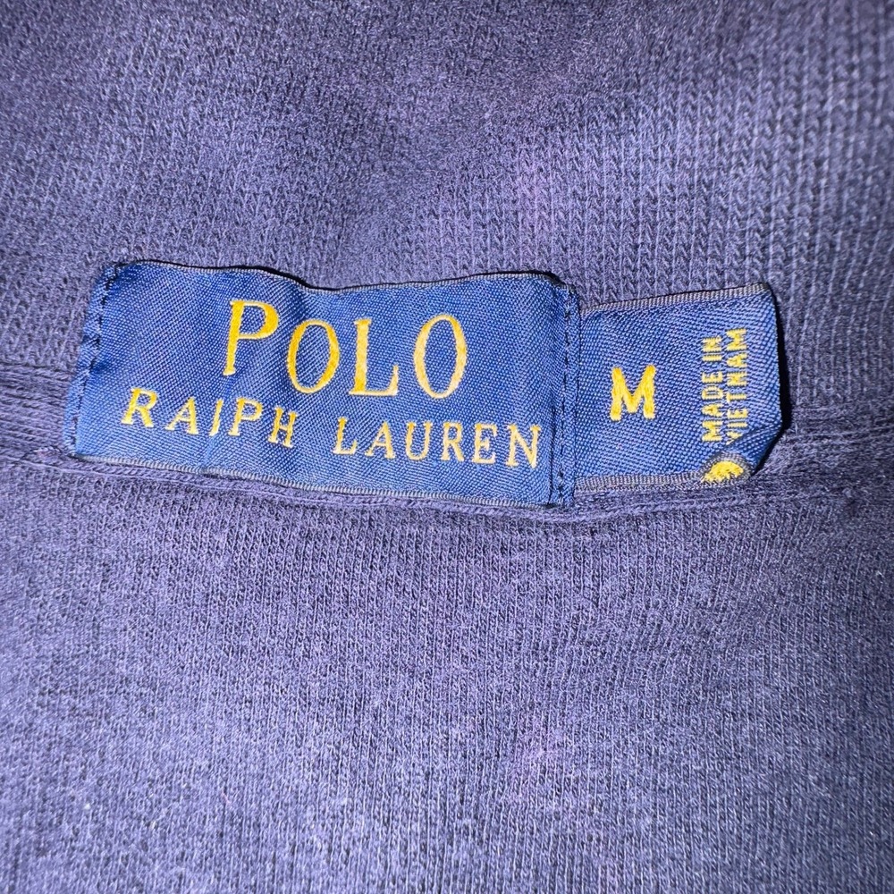 Polo Ralph Lauren Quarter Zip Pullover Navy Red Pony Sweatshirt Men's M - Picture 5 of 5